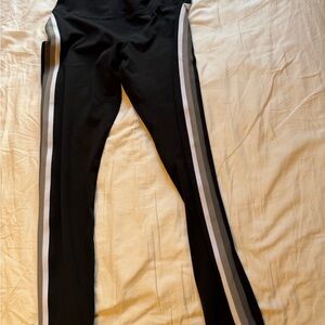 Glyder Black Joggers with Gray and White Stripes